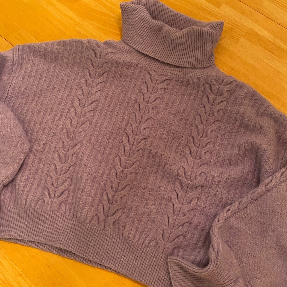 Wild Fable Lavender Cable Knit Turtleneck Sweater